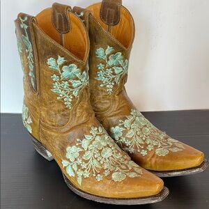 Old Gringo Teal Stitched Boots Size 7.5
